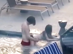 Couple caught fucking in the hotel jacuzzi