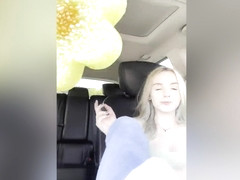 Blonde Strips Her Socks In The Car And Reveals Her Hot Feet