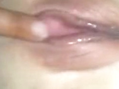 Tongue in her wet twat super closeup