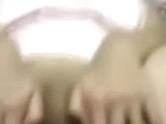 Cute and slender Asian girlfriend getting fisted on web camera