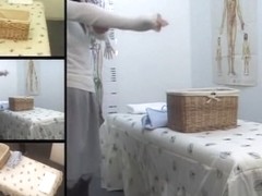 Lovely Asian babe gets fingered in voyeur massage video