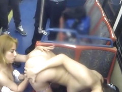 lesbians entertain themselves in public transport