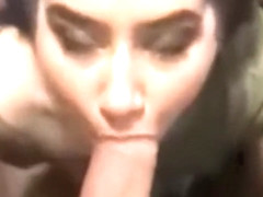 Brunette goddess gives head and gets fucked in doggy