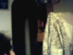 Fat brunette girl blows her skinny bf's cock and gets doggystyle fucked on the bed