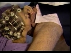 Classic Love Tunnel In Curlers Acquires Hubby's Attention