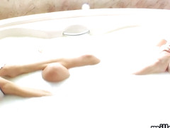 Naughty Lesbians Fill Up Their Oversized Asses With Cre