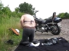 Naked guys after local moto show