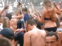 Topless Girls at Open Air Disco