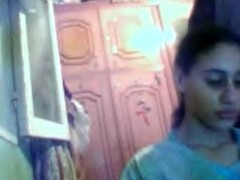 Busty Arab babe gives me handjob in amateur webcam vid