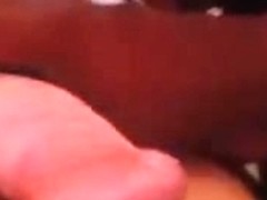 Black bitch gives me a handjob in amateur porn video