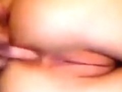 KissMis1 caressing her anus