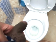 Guy Pisses In A Very Clean Toilet