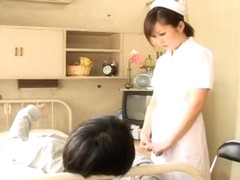 Innocent looking Japanese naughty nurse screwed hard