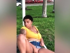 Touching On Herself Outside On South Beach