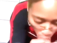 Cashier Gives Custome Blow Job  black ebony cumshots ebony swallow interracial