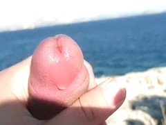 Public Cumming (beach masturbation)
