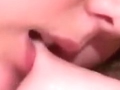 My two lesbian girlfriend lick each others hard nipples