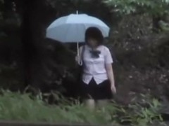 Rain sharking affair with some really tempting young Japanese sweetie