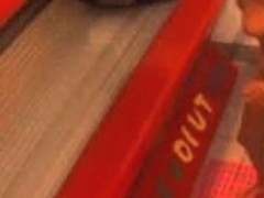 Chick lies in sunbed in my home made voyeur vid