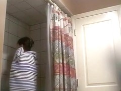 Cute honey stripping stripped for the web camera