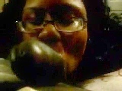 Ebony BBW giving sloppy head 1