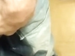 Pissing his dungarees