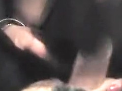 Cock hungry bitch sucking fat cock greedily