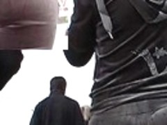 Playgirl wearing nifty red hose upskirt