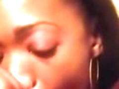 Ebony college girl sucking cock