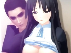 Busty brunette gets some dick in her mouth and gets her cunt fingered