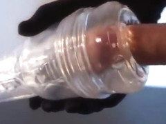 Sexy cd cums in fleshlight