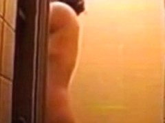 girl with nice tits filming herself in shower