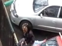 Couple fucking in the car parking