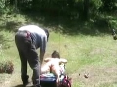 Stupid gardener doesn't understand that she wants to fuck him