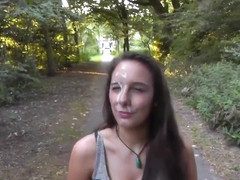 Girl Received Cum Facial In Public Park