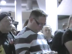 Horny blonde dildos her pussy at the sex show