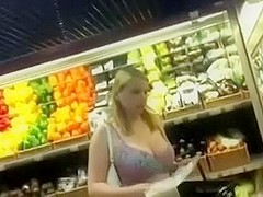 I love spying on big breasted babes in the supermarket