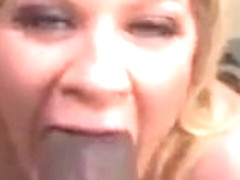 Blonde Mature Cougar MILF Sucking Big Black Cock