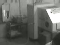 Blonde in cloths stretches legs before the guy in amateur voyeur