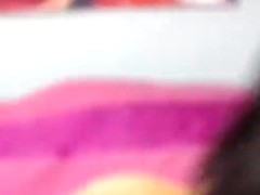 Brunette Shypamella18 rides on dildo