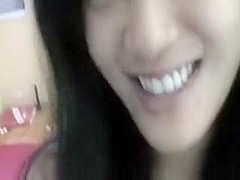 Adorable asian long home fuck