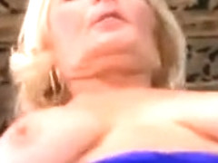Busty blonde milf sucks and rides hard wet cock for its cum