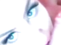 Beautiful blonde sucks on dildo