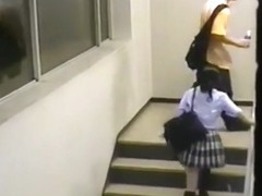 Voyeur busts a japanese student riding a teacher on campus !!!