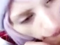 Cock sucking ends on her face