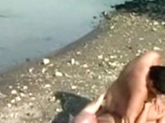 BBW granny fucked hard on the beach