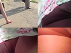 Upskirt footage of bubble ass of gal in classic panties