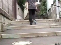 Horny voyeur stalks this girls panties on the street