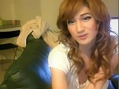 Asian Teen Crossdresser Gets Naked