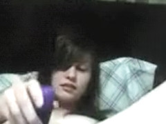 Sexy blonde masturbates in front of webcam using toys